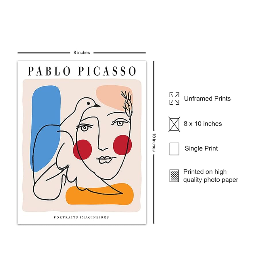 Amazon.com: Pablo Picasso Wall Art & Decor Poster - 8x10